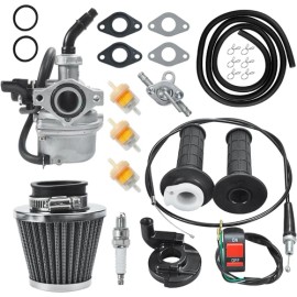 HOLATO PZ19 Carburetor Carb Air Filter Throttle Handle Grips Cable for 50cc Black