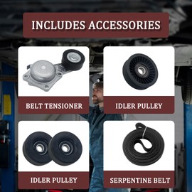 90K-38274 Drive Serpentine Belt Component Kit for Ford F-150/F-250/F-350/Lobo 2004, Expedition/Mustang 2005-2006 & Lincoln Navigator 2005-2006