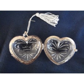 Lenox Pave Jewels Our First Christmas Czech Crystal Puffed Heart Box Ornament