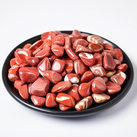 Polished Red Jasper Crystal Chips Set, 0.4", 128 Pcs - Handpicked Tumbled Stones and Crystals Bulk for Healing, Reiki, Meditation, Witchcraft and Home Decor