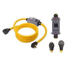 NEMA 6-50P to 6-50R 15 Feet with ON Off Switch Current Protector 240V 50 Amp 3 Prong Male Plug to 3 Prong Female Outlet Receptacle Power Cord Adapter