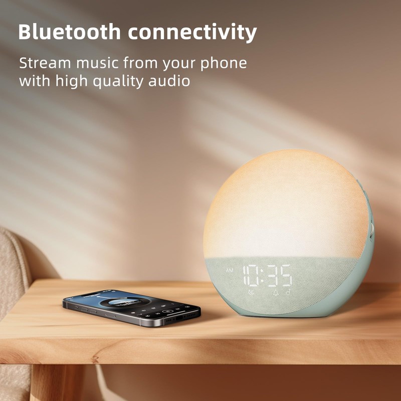 Sunrise Alarm Clock White Noise Machine: Natural Wake Up Light