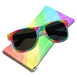 Miwasion Classic Polarized Square Sunglasses for Trendy Cute Women with UV Protection,Classic Sunglasses for Woman, Men and Girls(Rainbow-Star)