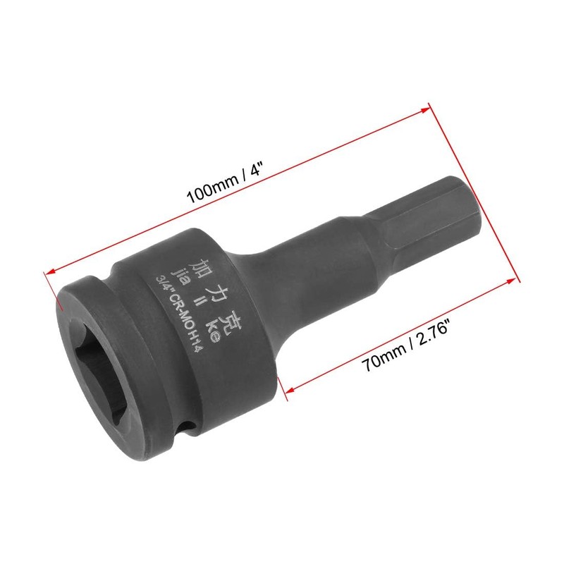 TA-VIGOR Impact Hex Bit Socket, 3/4" Drive x H14 (14mm)