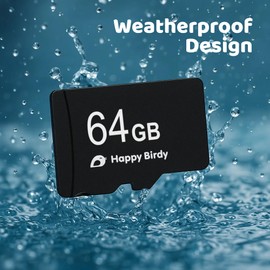 WuzuTech Happy Birdy 64GB MicroSD Card – TF Memory Card for Happy Birdy Smart Feeder | U3 A1 | 4K Video Recording | Waterproof, Heat-Resistant & Shockproof