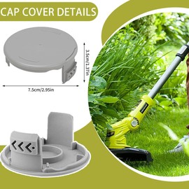 Galenkong 2 Pieces Trimmer Spool Cover Cap Compatible with Ryobi AC14HCA RLT1825M20S/OLT1832/RLT183215 18V ONE+,Durable Spool Cap Replacement for Cordless Strimmer