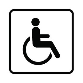 RDW Handicap Sticker - Decal - Die Cut - Wheelchair accessible #2 - Black 1.50" x 1.50"
