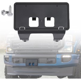 Wocch Front License Plate Frame for Ford F250 F350 F450 F550 F650 Super Duty 2020 2021 2022 NO Drill Front Bumper License Plate Holder Mounting Bracket Cover Replace # LC3Z-17A385-AB