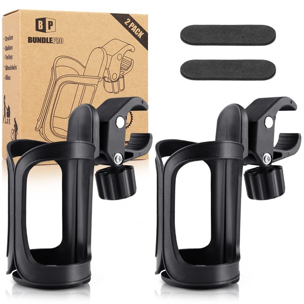 Pack of 2 Pram Cup Holder,Universal Stroller Cup Holders,Adjustable Pushchair