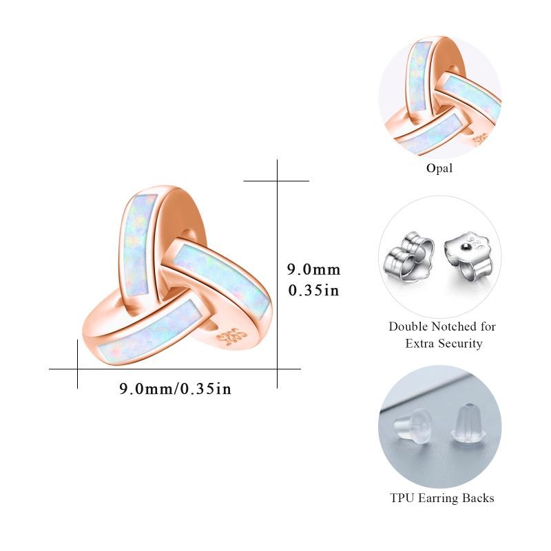 Sterling Silver Post Love Knot Stud Earrings Hypoallergenic Rose Gold