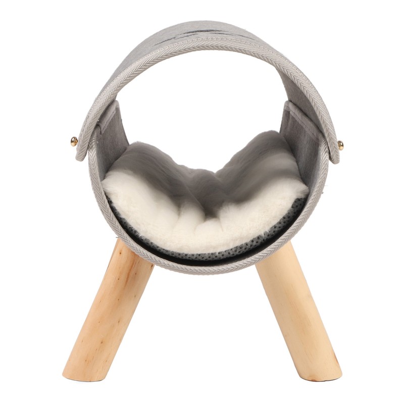 Cat Tunnel Bed Elevated Wooden Legs Cat Tunnel Soft Felt