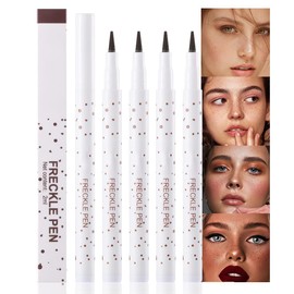 FeiCuiYun 4Pcs Freckle Stamp Pen, Fake Freckle Stamp Makeup Tool, Faux Freckle Stamp, Waterproof & Long Lasting Lifelike Sunkissed Face Freckle Makeup (4.0ml/0.12 fl oz)