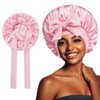 Oversize Satin Shower Cap for Sleeping - Silk Bonnet for