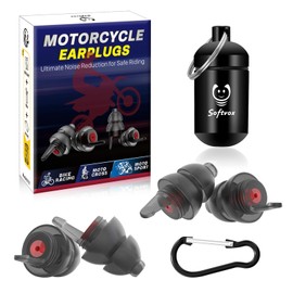 Motorcycle Ear Plugs 2 Pairs, Wind Noise Reduction & Prevent Hearing Damage, Comfortable Reusable Earplugs for Motorsports, Touring, Racing, Riding, Shooting, 2 Sizes Fit All Ear-Canal, 25 dB Earbuds