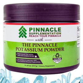 Pinnacle Potassium Citrate Powder, Potassium Powder Supplement, Mineral Supplement, Keto Electrolyte Powder, Supports Hydration Balance and Leg Cramps, 100% Pure, No Fillers, No Additives (437 g)