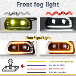 PGTOPONE Switchback White/Amber LED Front Bumper Light Daytime Running Lamp Amber Sequential Turn Signal Light Compatible with Ford Ranger 2023 2024 2025 Lariat XL XLT Replacement OEM Fog light