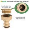 Hicello 4PACK Garden Hose Tap Quick Connectors, 3/4 inch &