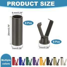 YELARXI Shoelace Tips, 0.79 Inch Fit for Metal Shoe Lace Tips End Caps for Sneaker Repair Replacement Shoelace Cord DIY Repairing Running Sports - (8 Pack, Dark Brown)