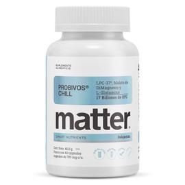 Matter Probivos Chill, Suplementos Alimenticios Probioticos con HOWARU Lpc-37, L-Glutamina y Malato de DiMagnesio, Apoyo al Bienestar Emocional y Equilibrio Mental, 60 Cápsulas Vegetales