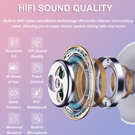 Ear Buds Wireless Earbuds AirBuds Pods 2, Bluetooth 5.3 Wireless Bluetooth Headphones, 2025 New in Ear Phones Wireless Earbuds with 4 ENC Noise Cancelling Mic 48H Earphones for Android/IOS/AirPods