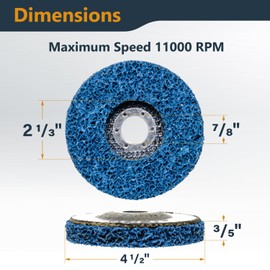 POWERTEC 4-1/2 Inch Strip Discs for Angle Grinder 6-Pack, 7/8" Arbor Stripping Wheel - Remove Paint Coating Rust Welds Oxidation for Metal & Wood Surface Preparation (11103)