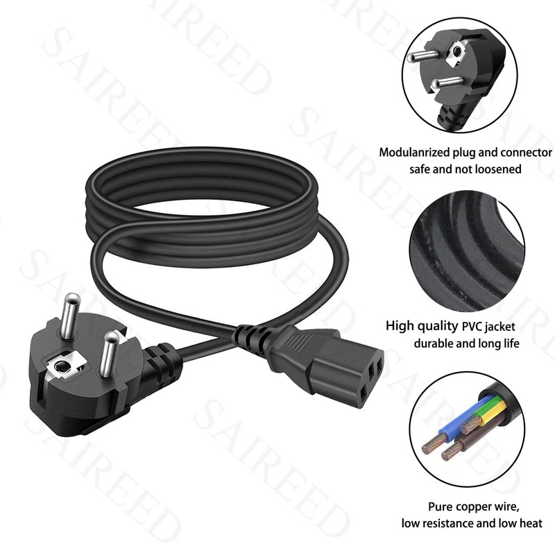 Power Cable Netzkabel Stromkabel 3 polig Replacement for Voxelab Aquila