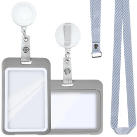 2pcs Porta Gafete con Cordón Retráctil KINGTLE Sujetador De Insignia para Tarjetas de ID Vertical y Horizontal para Mujer y Hombre en Negocios Oficina Escolares