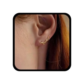 Cybche Boho Seagull Stud Earrings Bird Ear Climber Earrings Gold Seagull Earrings Bird Albatros Earrings Seagull Ear Climber Earrings Jewellery for Women, Zinc, No Gemstone