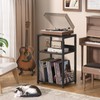 Large Rustic Grey Record Player Stand, 3 Tier 18" Wide