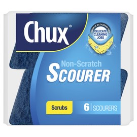 Chux Non-Scratch Scourer Scrubs, 6 Angled Scourers Suitable for Delicate Surfaces, 6 Count