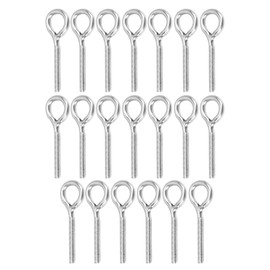 Vcriczk Mechanical Eye Bolts, M4 Stainless Steel Rust Proof 20 Pcs Heavy Duty Eye Bolt for Outdoor Hotel Hotel Home Office Silver 16x50.3mm