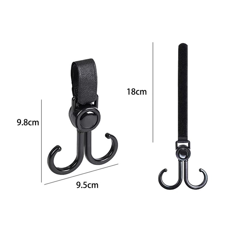 Pram Hooks, Pram Hook Clips, Swivel Double Hooks, Heavy Duty