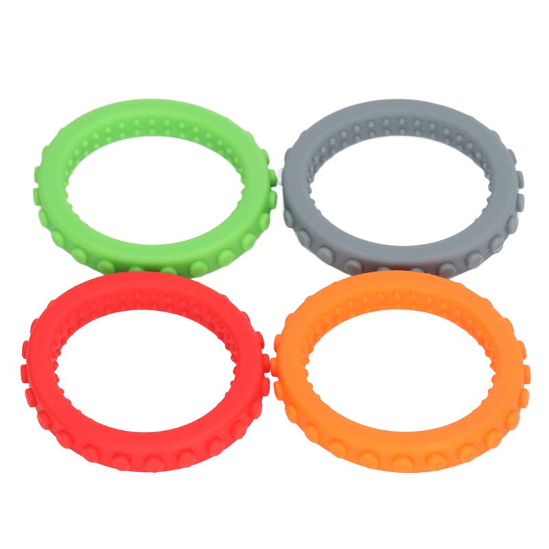 4pcs Baby Teethers Bracelet Silicone Refrigerable Heat Resistant Gum Relief