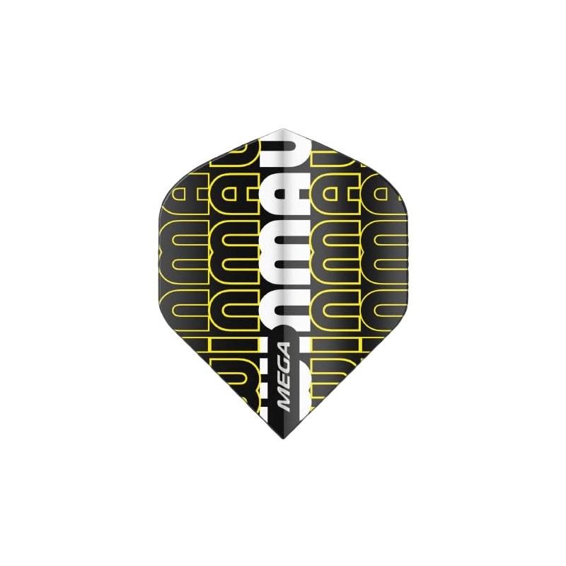 WINMAU Mega Standard Logo Black & Yellow Dart Flights -