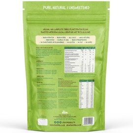 BodyMe Organic Vegan Protein Powder with Raw Cacao (1Kg - 30 Servings) Additive-Free, Dairy-Free, Sugar Free, Sweetener Free. 23g Complete Plant- Protein, Muscle Performance and Recovery.
