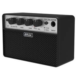 EROK Mini Electric Guitar Amp, Portable Amplifier with Clean/Drive Dual Channels, 3.5mm Headphone/AUX Input, Compact Design for Indoor Practice & Small Gigs