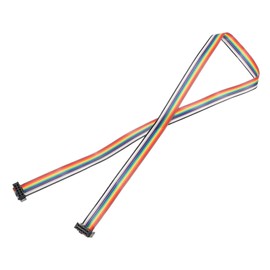 QUARKZMAN IDC Cable Rainbow Ribbon Cable 2.54 mm Distance Pitch Cable 10 Pin Connectors FC Double Female Black Connector for Connectors DIY Experiment 2 Ft Length