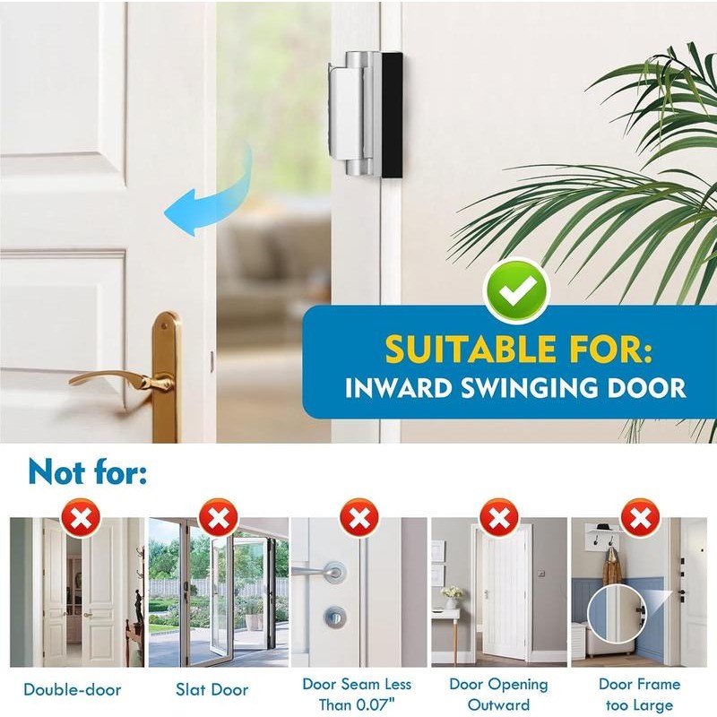 Home Security Door Reinforcement Lock 3 Pack Door Security Lock