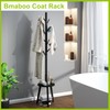 BMOSU Coat Rack freestanding Stand with Shelf Bamboo Wooden Coat