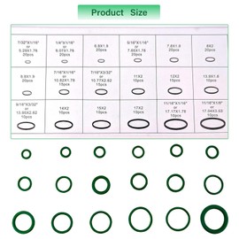 VBGURR 270 Pieces O Ring Assortment Sealing Rings Set, 18 Sizes, O-Ring Assortment Sealing Ring for Air Conditioning, Car, Vehicle Repair (Green)