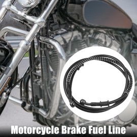 Motoforti 160cm 62.99" 10mm 28 Degree Motorcycle Braided Brake Clutch Oil Hoses Line Pipe Clutch Throttle Gas Line Fuel Pipe Black for ATV for Dirt Bike