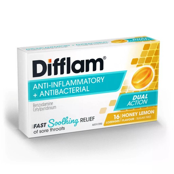 Difflam Sore Throat Lozenges Honey & Lemon Flavour Sugar Free