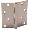 4 in. Square Corner Satin Nickel Door Hinge (3)