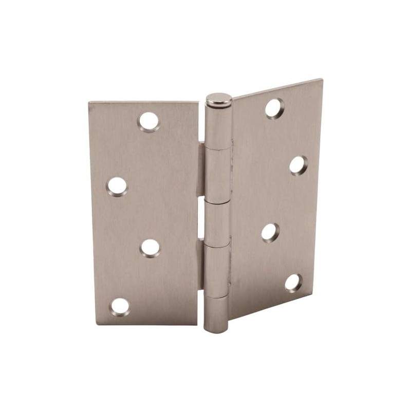 4 in. Square Corner Satin Nickel Door Hinge (3)