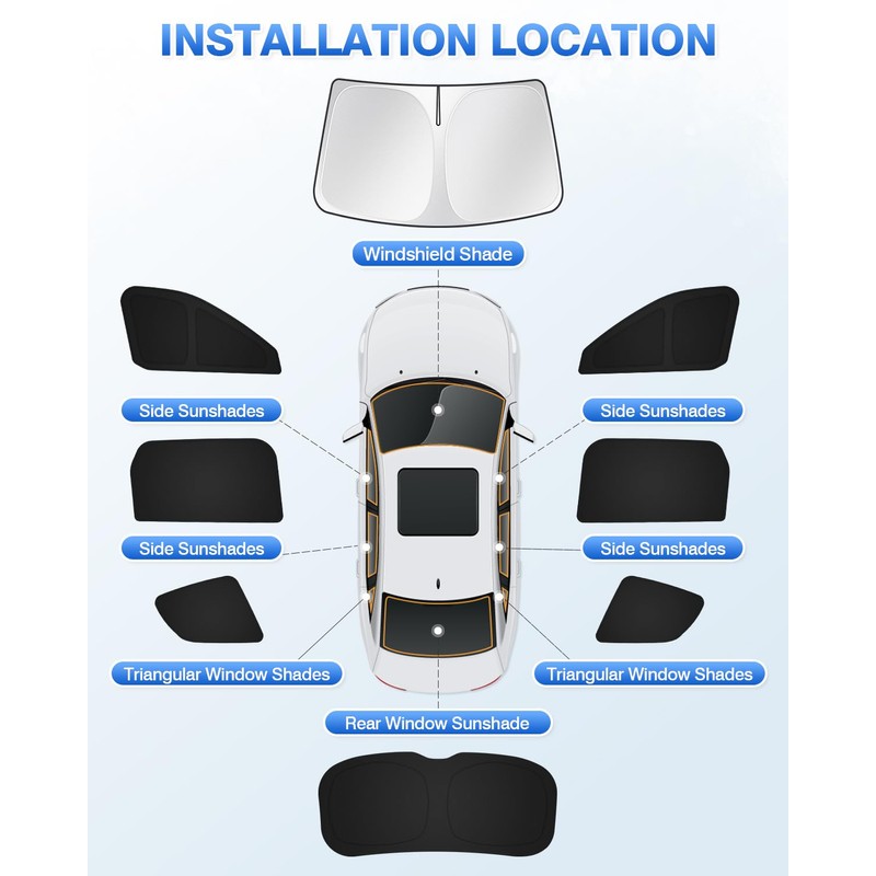Canvcle Windshield Sun Shade for 2020-2025 2026 Kia Telluride Accessories