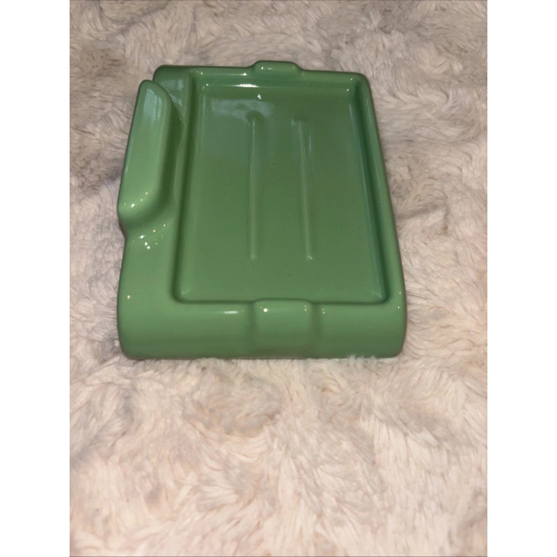 Chandler Vintage Soap Dish Holder Porcelain Wall Mount Jadeite Green