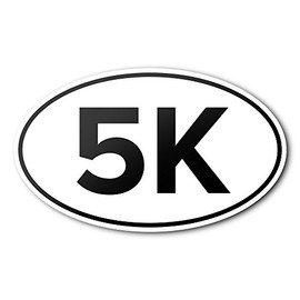 Meister 5K Anti-UV Vinyl Oval Car Bumper Sticker - Running & Races - White