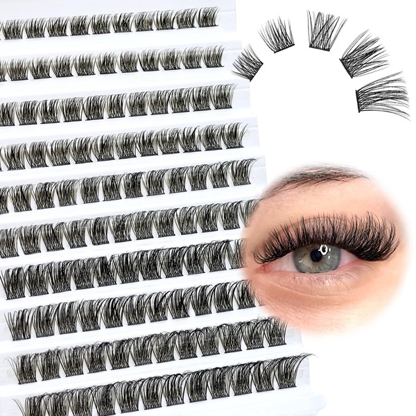 SLSXNL Lash Clusters D Curl Natural Eyelash Clusters 8-16MM Wispy