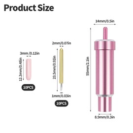 10 PCS Premium Fine Point Blade, Deep Cut Housing and Blades, Suitable for Cricut Maker 3/Maker/Explore 3/Explore Air 2/Air, Used for Cutting Adhesive Fabrics Such as Silk, Cotton, Denim, Etc (Pink)