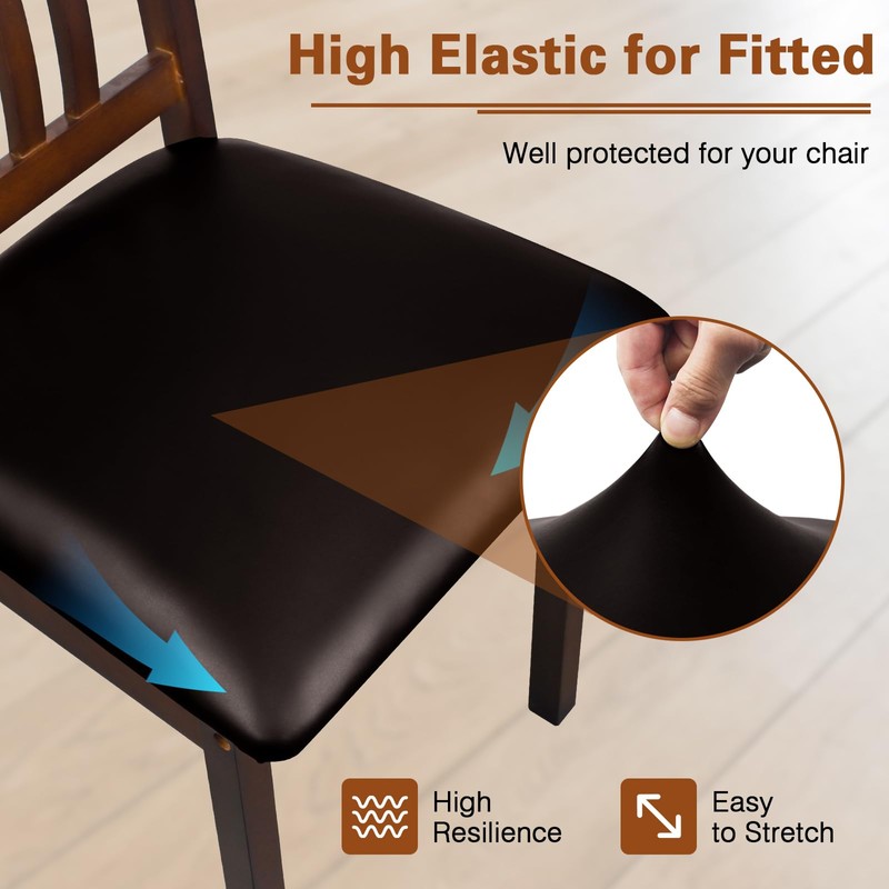 WUSOUPU Leather Seat Covers for Dining Chairs Waterproof Chair Seat